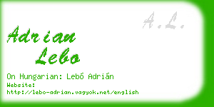 adrian lebo business card