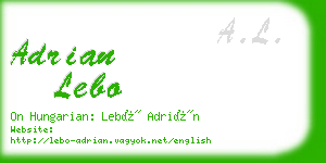 adrian lebo business card